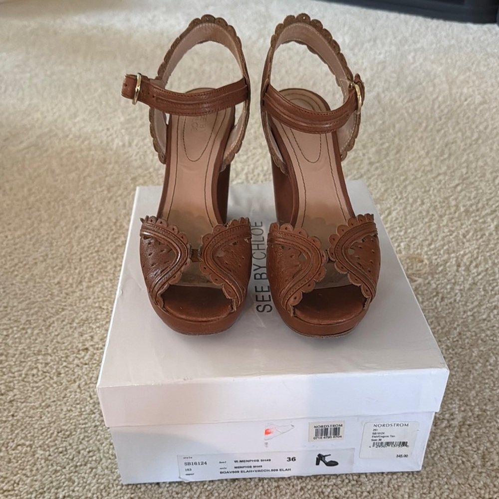 See By Chloe Women's Brown Leather Sandals
